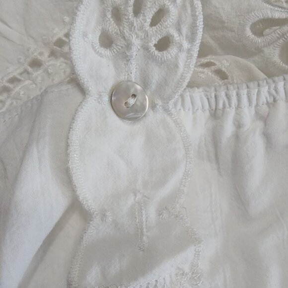 FARM Rio Midi Dress XL White Richelieu Broderie Anglaise Sundress Bustier Corset - Picture 11 of 16